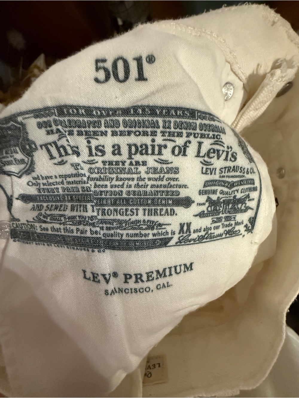 Levi's premium Womens off White regular Fit Jeans 26x26, great used condition - Picture 7 of 10